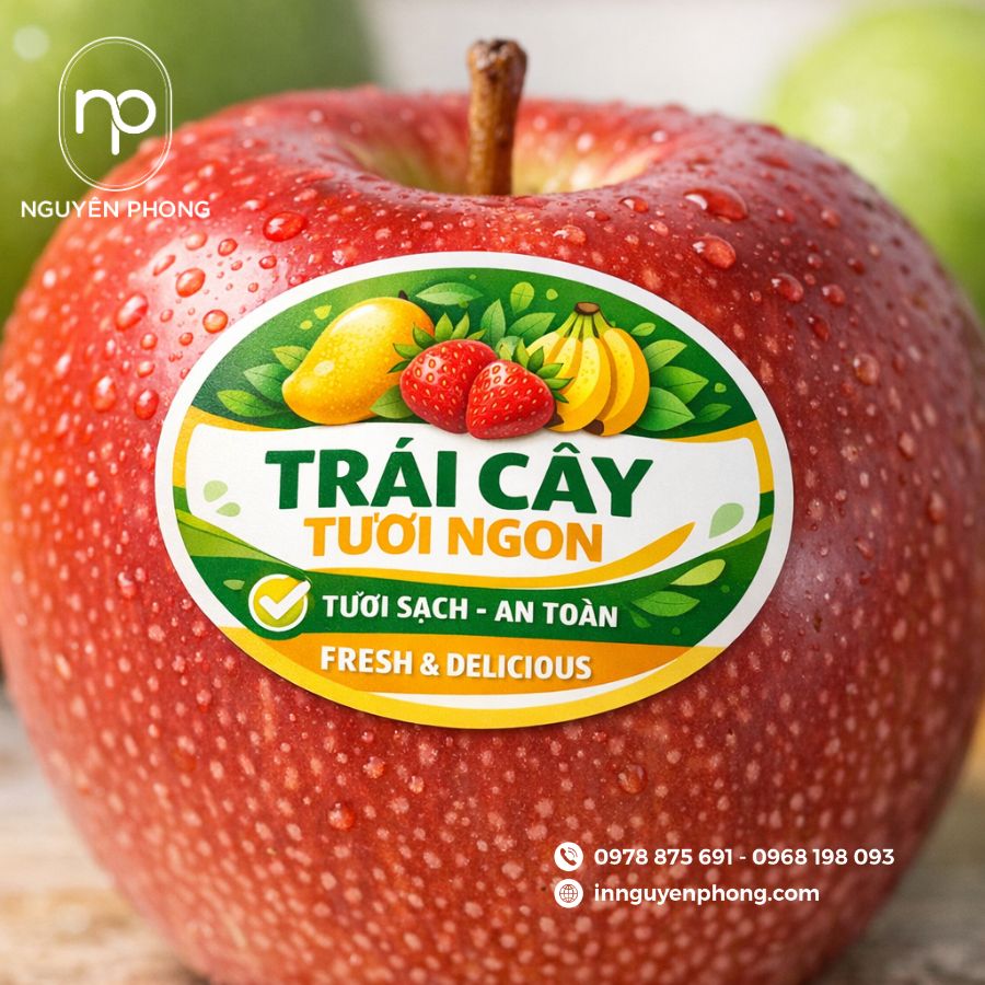 In tem nhãn dán trái cây hoa quả